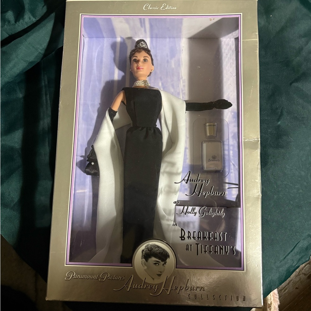 Audrey Hepburn Doll in Black Dress, includes movie